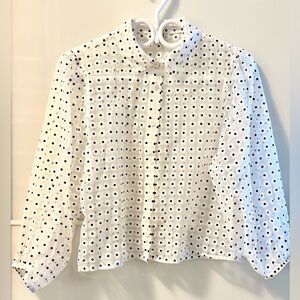 TWIK White Blouse with Black Dots